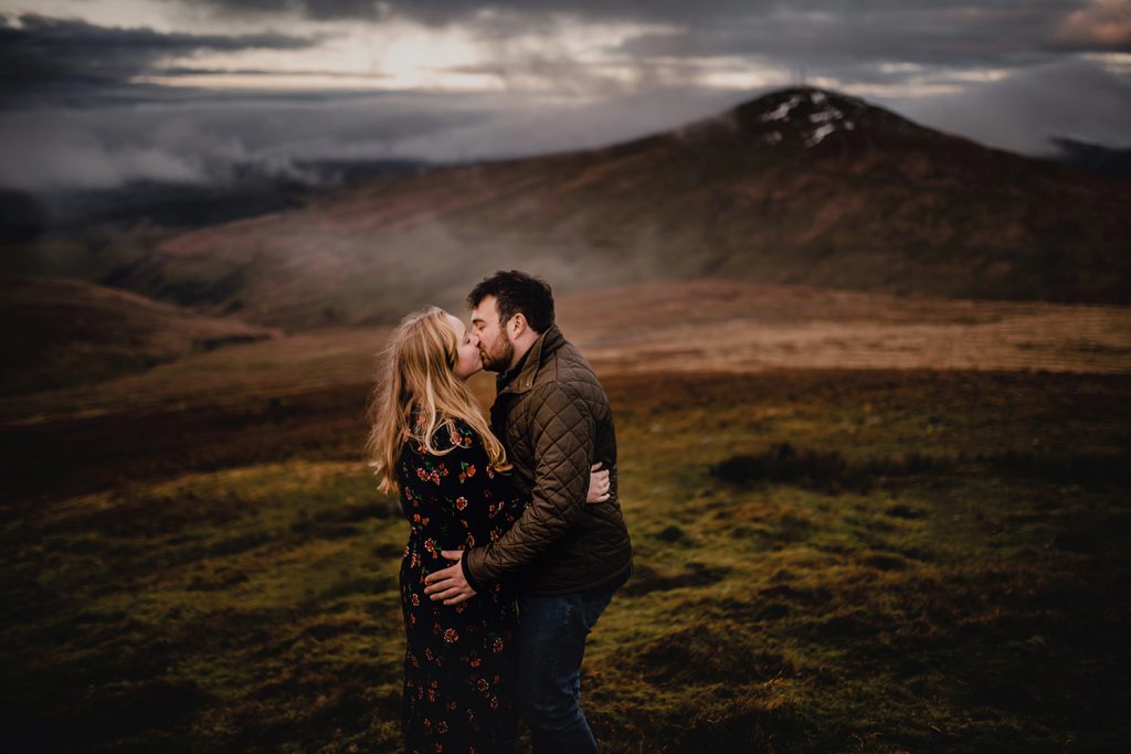 Pre wedding photo session with Snaefell behind