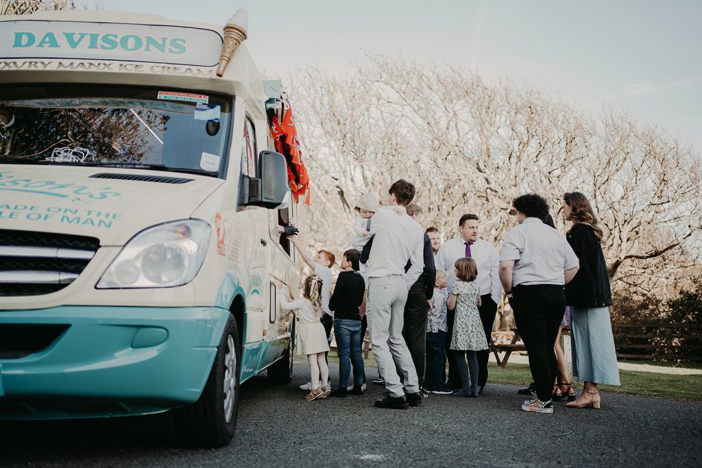 Davidson's ice cream van at Bradda Glen restaurant wedding