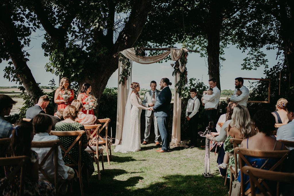 Isle of Man summer garden wedding ceremony
