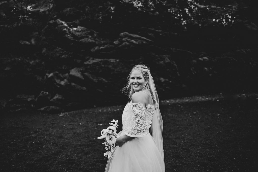 Bride at Iceland elopement